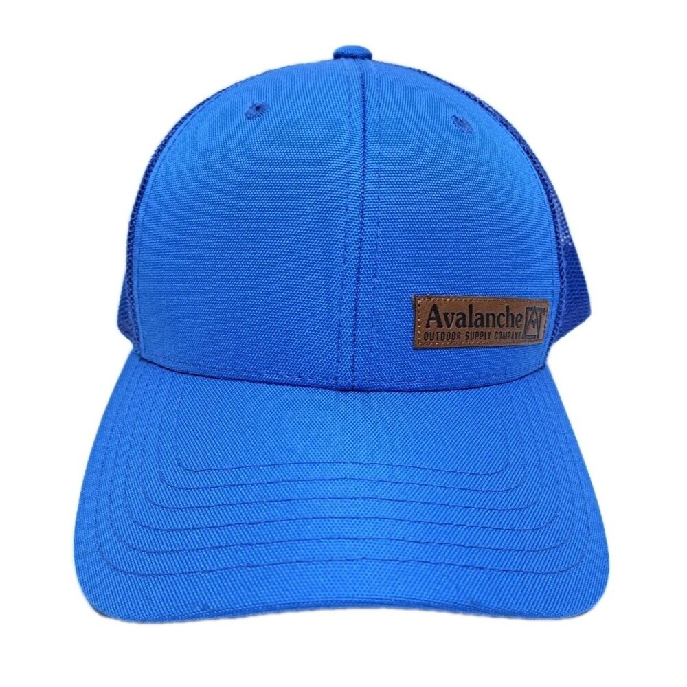 Avalanche Trucker Hat Blue Outdoor Supply Snapback Cap Mesh Back